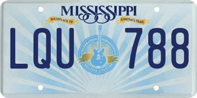 MS license plate LQU788