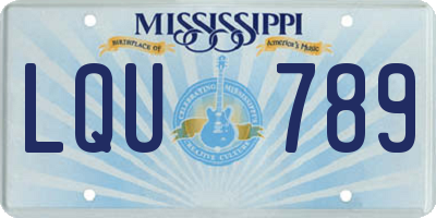 MS license plate LQU789