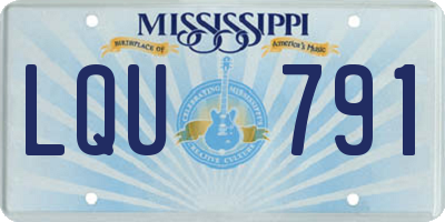MS license plate LQU791