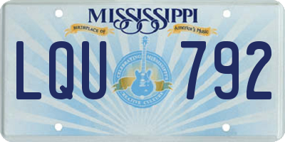 MS license plate LQU792