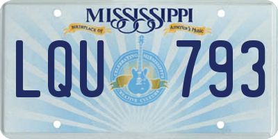 MS license plate LQU793