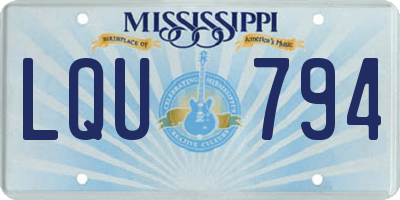 MS license plate LQU794