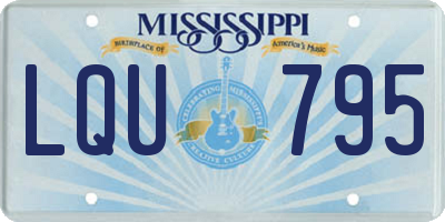 MS license plate LQU795