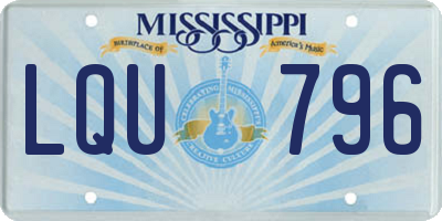 MS license plate LQU796
