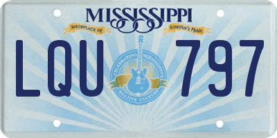 MS license plate LQU797