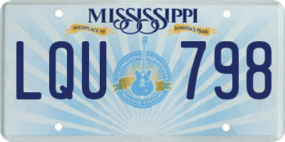 MS license plate LQU798