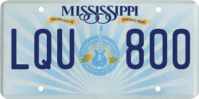MS license plate LQU800