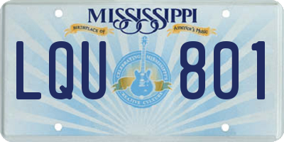 MS license plate LQU801