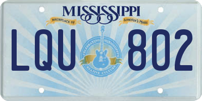 MS license plate LQU802