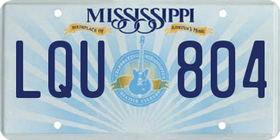 MS license plate LQU804