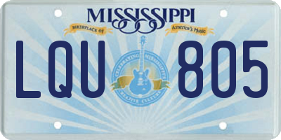 MS license plate LQU805
