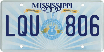 MS license plate LQU806