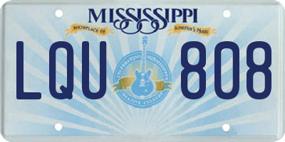 MS license plate LQU808
