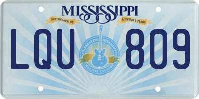 MS license plate LQU809