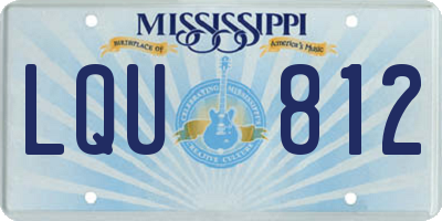 MS license plate LQU812