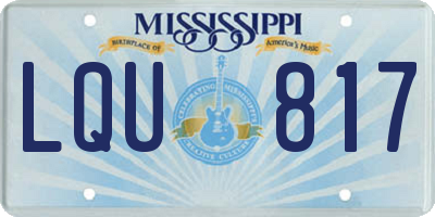 MS license plate LQU817