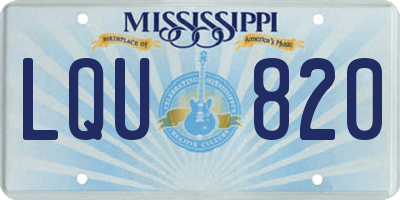 MS license plate LQU820