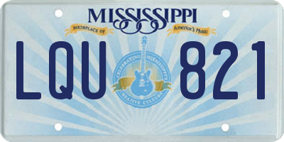 MS license plate LQU821