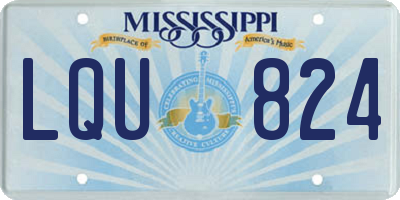 MS license plate LQU824