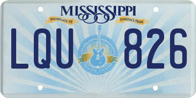 MS license plate LQU826
