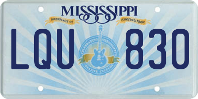 MS license plate LQU830