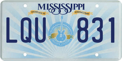 MS license plate LQU831