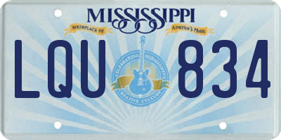 MS license plate LQU834