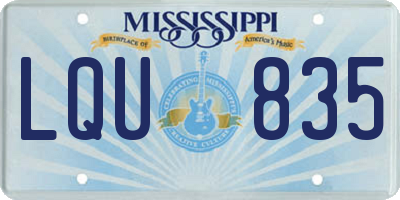 MS license plate LQU835