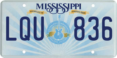 MS license plate LQU836