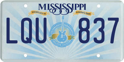 MS license plate LQU837