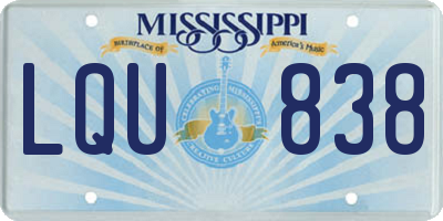 MS license plate LQU838