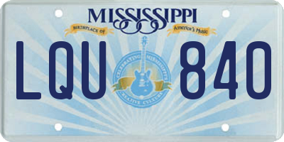 MS license plate LQU840