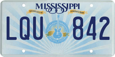 MS license plate LQU842