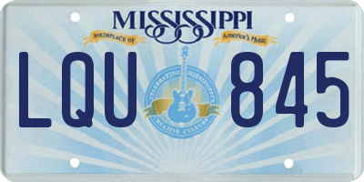 MS license plate LQU845