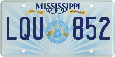 MS license plate LQU852
