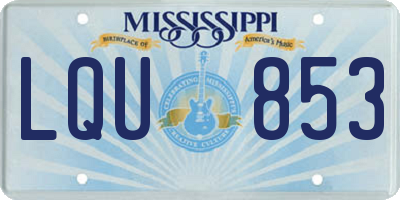 MS license plate LQU853