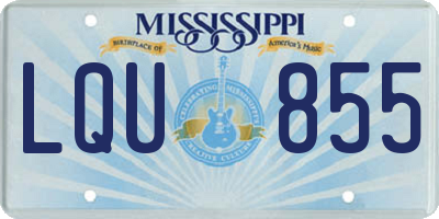 MS license plate LQU855