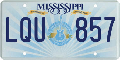 MS license plate LQU857