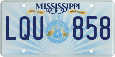 MS license plate LQU858