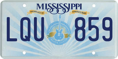 MS license plate LQU859