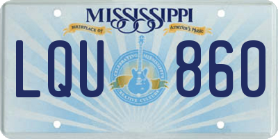 MS license plate LQU860