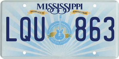 MS license plate LQU863