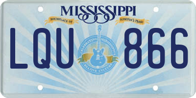 MS license plate LQU866