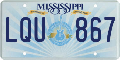 MS license plate LQU867