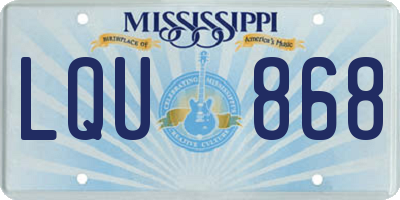 MS license plate LQU868