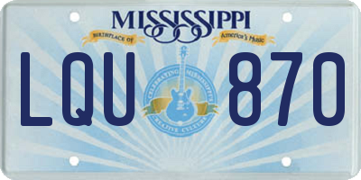 MS license plate LQU870