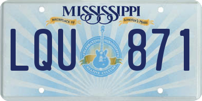 MS license plate LQU871
