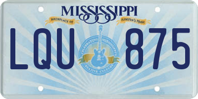MS license plate LQU875