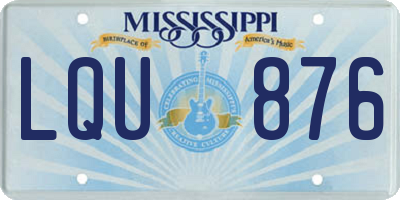 MS license plate LQU876