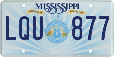 MS license plate LQU877